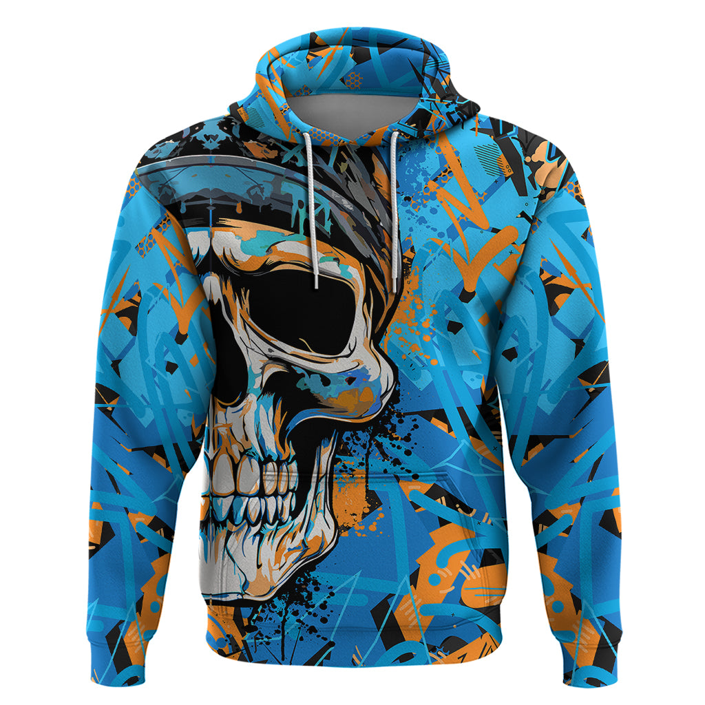 Grafity Skull Hoodie Street Style Skull Colorful Abstract Art - Wonder Print Shop