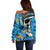 Grafity Skull Off Shoulder Sweater Street Style Skull Colorful Abstract Art - Wonder Print Shop