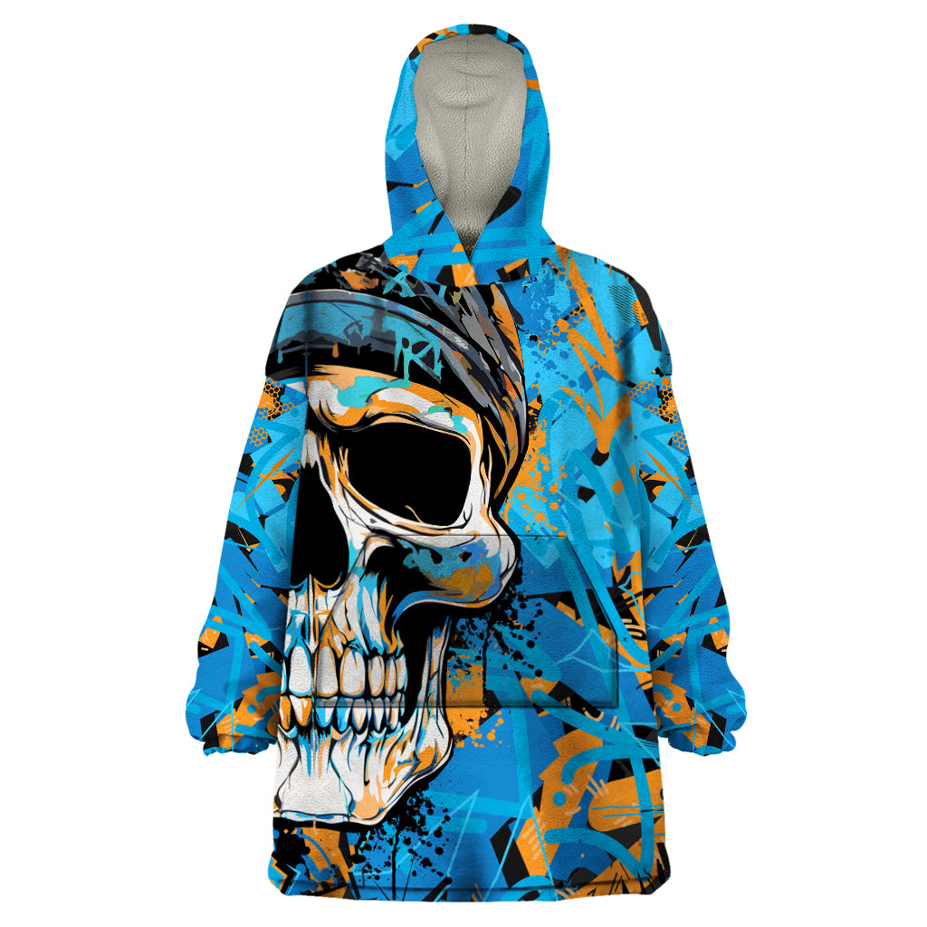 Grafity Skull Wearable Blanket Hoodie Street Style Skull Colorful Abstract Art - Wonder Print Shop