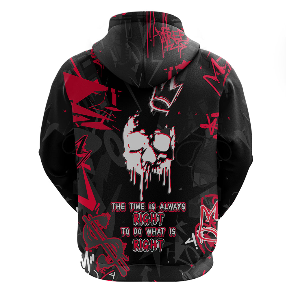 Skull Pattern Hoodie The Time Is Aways Right To Do What Is Right - Wonder Print Shop