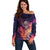 Skull Off Shoulder Sweater I Need More Space Cosmic Style - Wonder Print Shop