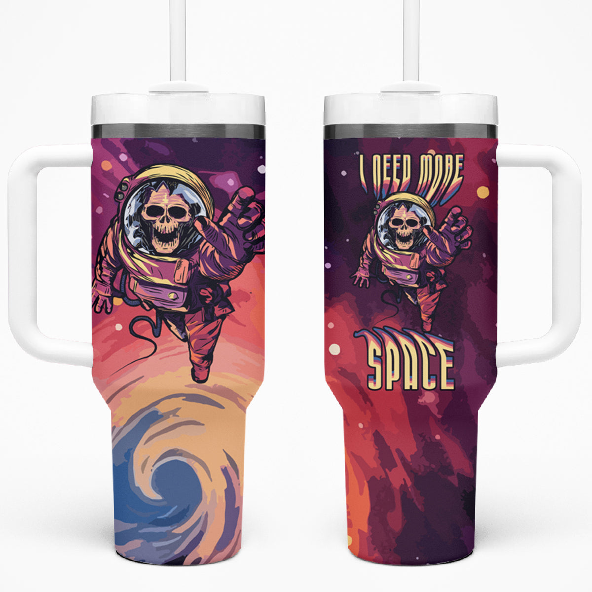 Skull Tumbler With Handle I Need More Space Cosmic Style