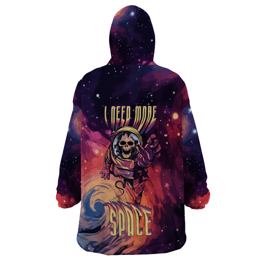 Skull Wearable Blanket Hoodie I Need More Space Cosmic Style - Wonder Print Shop