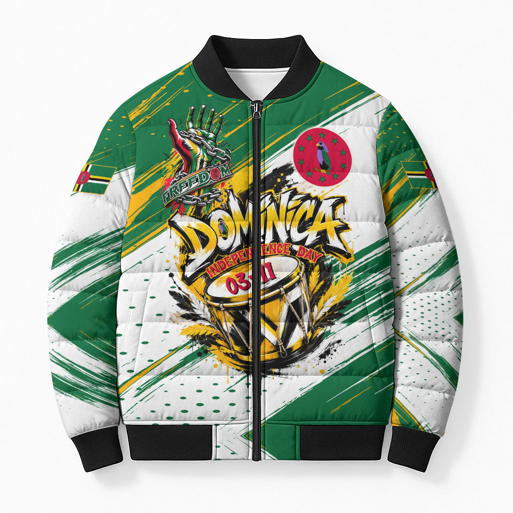 Dominica Independence Day Bomber Puffer Jacket Caribbean Culture Island Pride