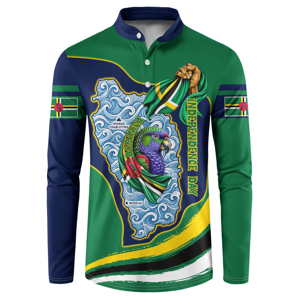 Dominica Independence Day Button Sweatshirt Sisserou Parrot Creole Culture Island Flag Art