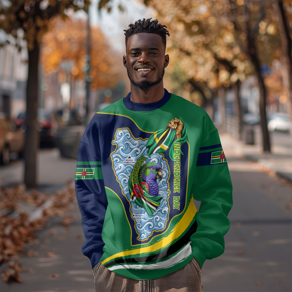 Dominica Independence Day Sweatshirt Sisserou Parrot Creole Culture Island Flag Art