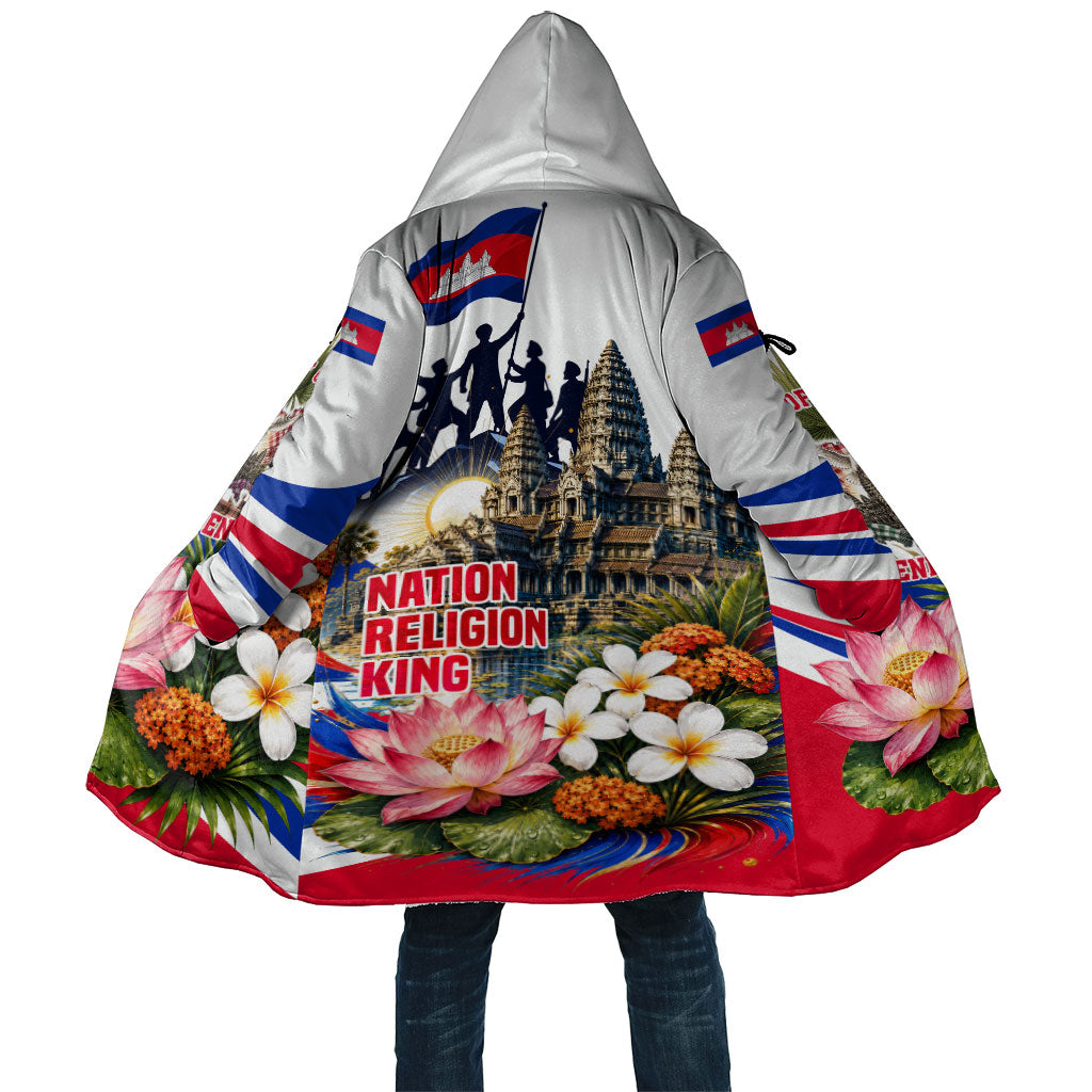 Kingdom Of Cambodia Independence Day Cloak Angkor Wat Monument Floral Flag
