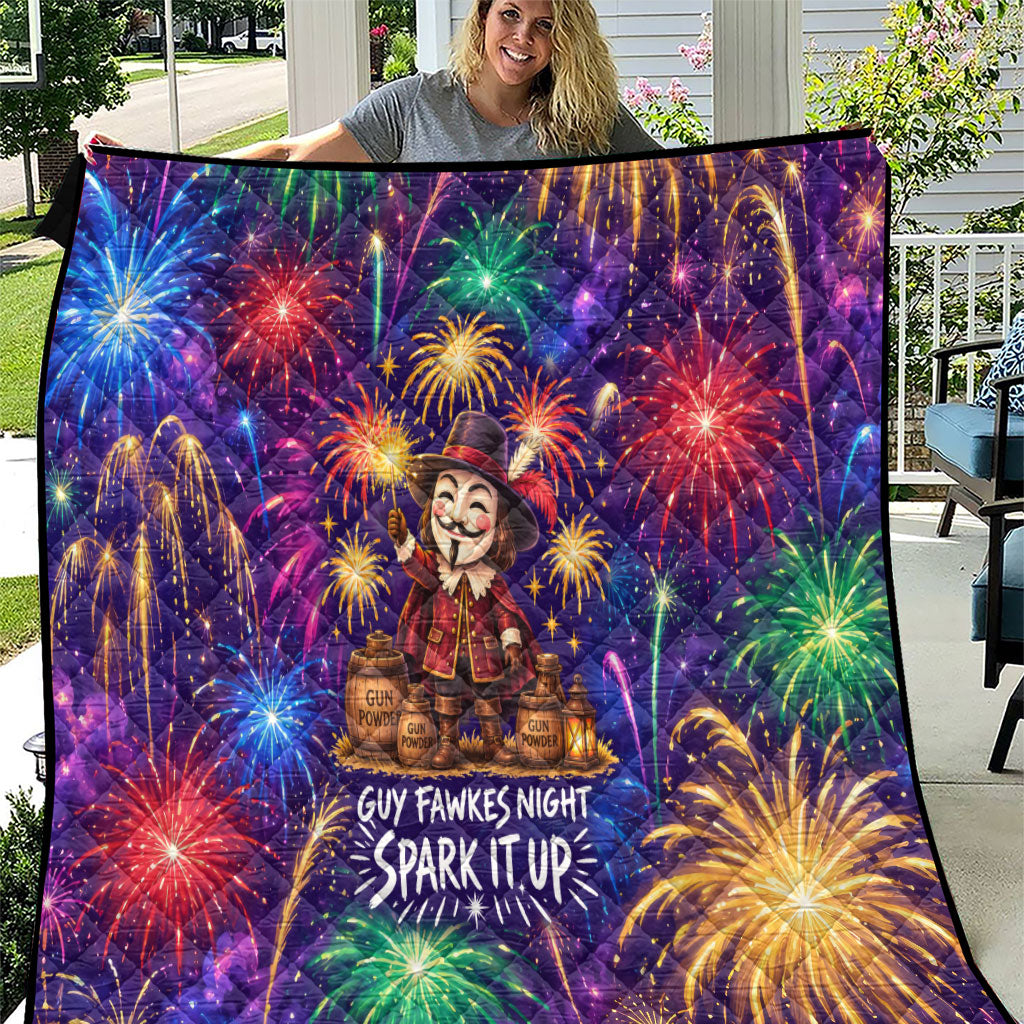 Guy Fawkes Bonfire Night Fireworks Quilt Vibrant Colorful Celebration Sparkler Gunpowder Plot