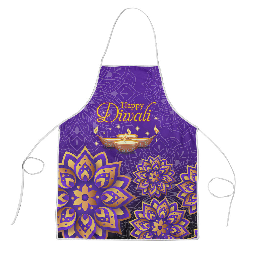 Happy Diwali Diya Lamp Apron Gold Mandala Festival Of Lights Ornate Indian Cultural