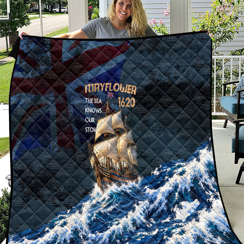 Mayflower 1620 Ship Quilt Vintage Nautical Ocean Waves Art