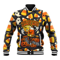 National Candy Corn Day Baseball Jacket Spooky Cute Candy Corn Skater Ghost Halloween