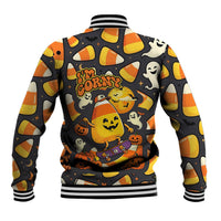 National Candy Corn Day Baseball Jacket Spooky Cute Candy Corn Skater Ghost Halloween
