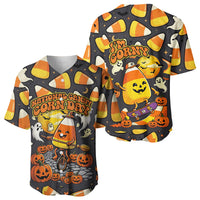 National Candy Corn Day Baseball Jersey Spooky Cute Candy Corn Skater Ghost Halloween
