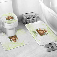 Meditating Sloth Hermit Day Bathroom Set Just Breathe Mindfulness Coffee Animal