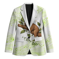Meditating Sloth Hermit Day Blazer Just Breathe Mindfulness Coffee Animal