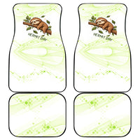 Meditating Sloth Hermit Day Car Mats Just Breathe Mindfulness Coffee Animal