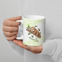 Meditating Sloth Hermit Day Ceramic Mug Just Breathe Mindfulness Coffee Animal