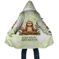 Meditating Sloth Hermit Day Cloak Just Breathe Mindfulness Coffee Animal