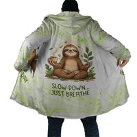 Meditating Sloth Hermit Day Cloak Just Breathe Mindfulness Coffee Animal
