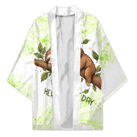Meditating Sloth Hermit Day Kimono Just Breathe Mindfulness Coffee Animal