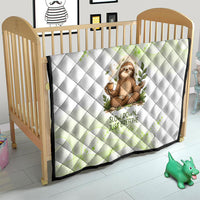 Meditating Sloth Hermit Day Quilt Just Breathe Mindfulness Coffee Animal