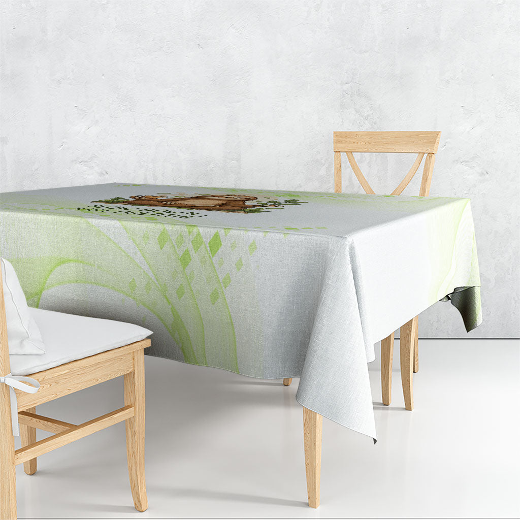 Meditating Sloth Hermit Day Tablecloth Just Breathe Mindfulness Coffee Animal