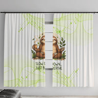 Meditating Sloth Hermit Day Window Curtain Just Breathe Mindfulness Coffee Animal