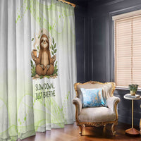 Meditating Sloth Hermit Day Window Curtain Just Breathe Mindfulness Coffee Animal