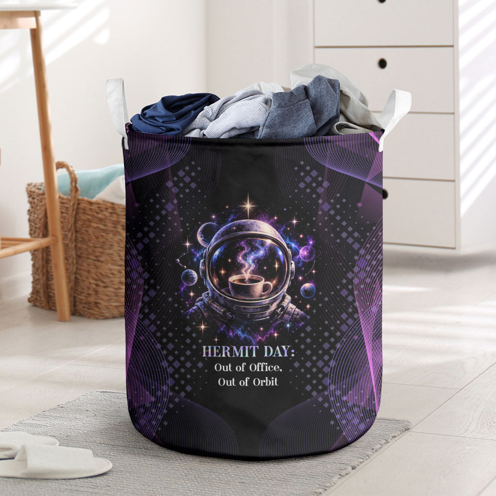 Hermit Day Astronaut Coffee Laundry Basket Lost In My Own Space Cosmic Graphic