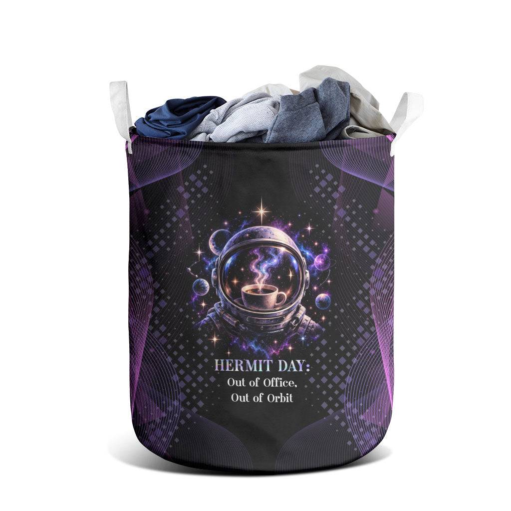 Hermit Day Astronaut Coffee Laundry Basket Lost In My Own Space Cosmic Graphic