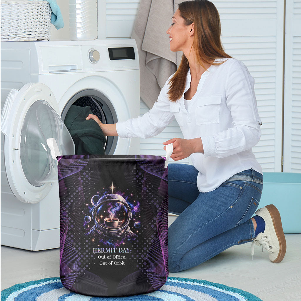 Hermit Day Astronaut Coffee Laundry Basket Lost In My Own Space Cosmic Graphic