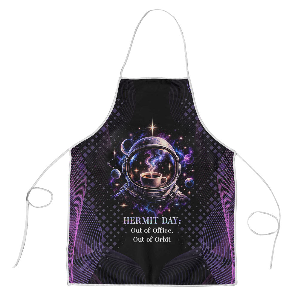 Hermit Day Astronaut Coffee Apron Lost In My Own Space Cosmic Graphic