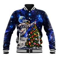Astronaut Christmas Space Rocket Baseball Jacket Outer Space Lunar Holiday Galaxy Art