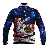 Astronaut Christmas Space Rocket Baseball Jacket Outer Space Lunar Holiday Galaxy Art