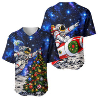 Astronaut Christmas Space Rocket Baseball Jersey Outer Space Lunar Holiday Galaxy Art