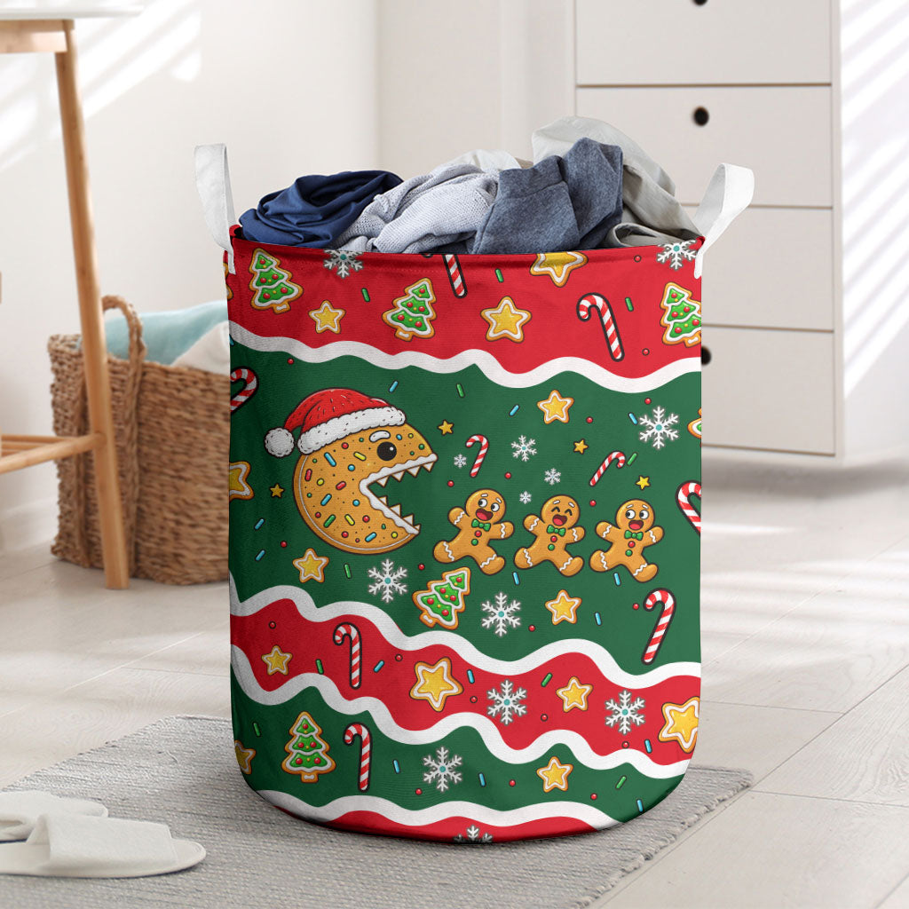 Gingerbread Cookies Christmas Laundry Basket Cute Arcade Game Candy Cane Merry Christmas
