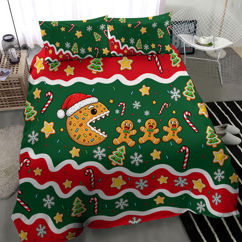 Gingerbread Cookies Christmas Bedding Set Cute Arcade Game Candy Cane Merry Christmas