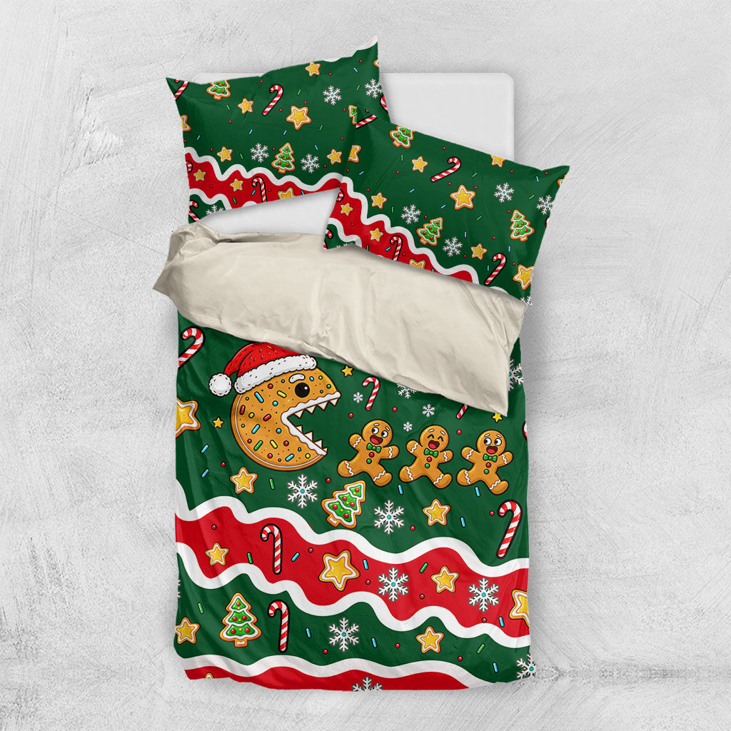 Gingerbread Cookies Christmas Bedding Set Cute Arcade Game Candy Cane Merry Christmas