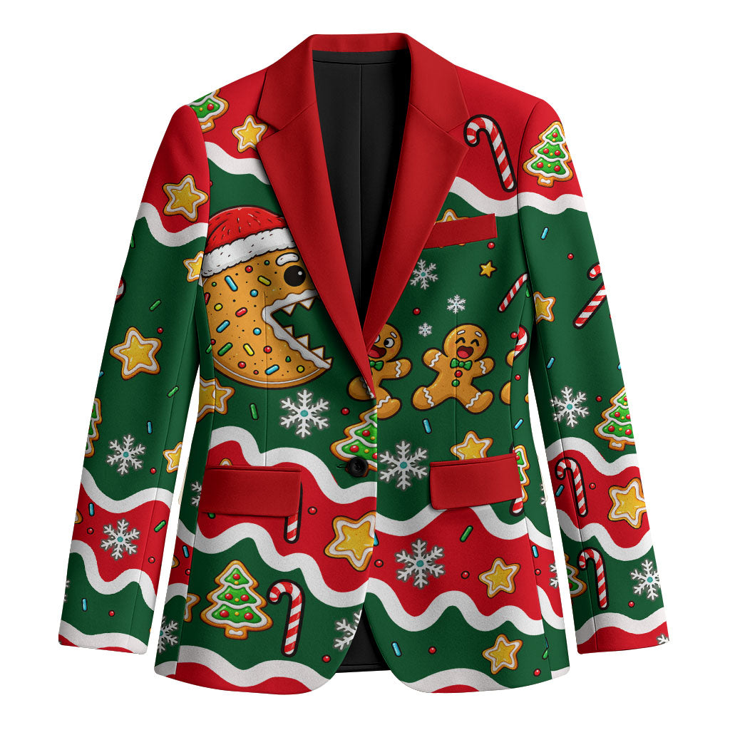 Gingerbread Cookies Christmas Blazer Cute Arcade Game Candy Cane Merry Christmas