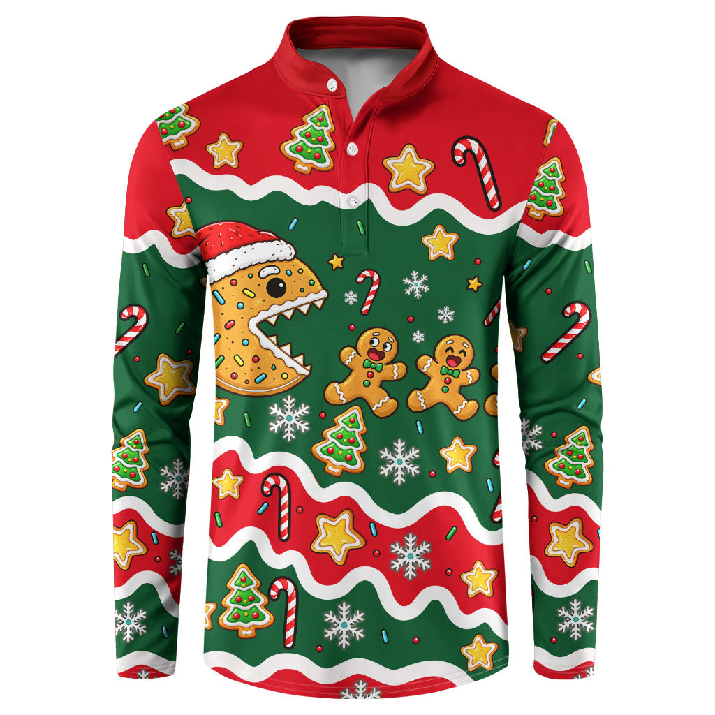 Gingerbread Cookies Christmas Button Sweatshirt Cute Arcade Game Candy Cane Merry Christmas