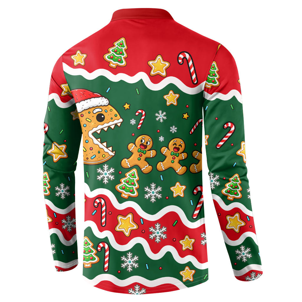 Gingerbread Cookies Christmas Button Sweatshirt Cute Arcade Game Candy Cane Merry Christmas