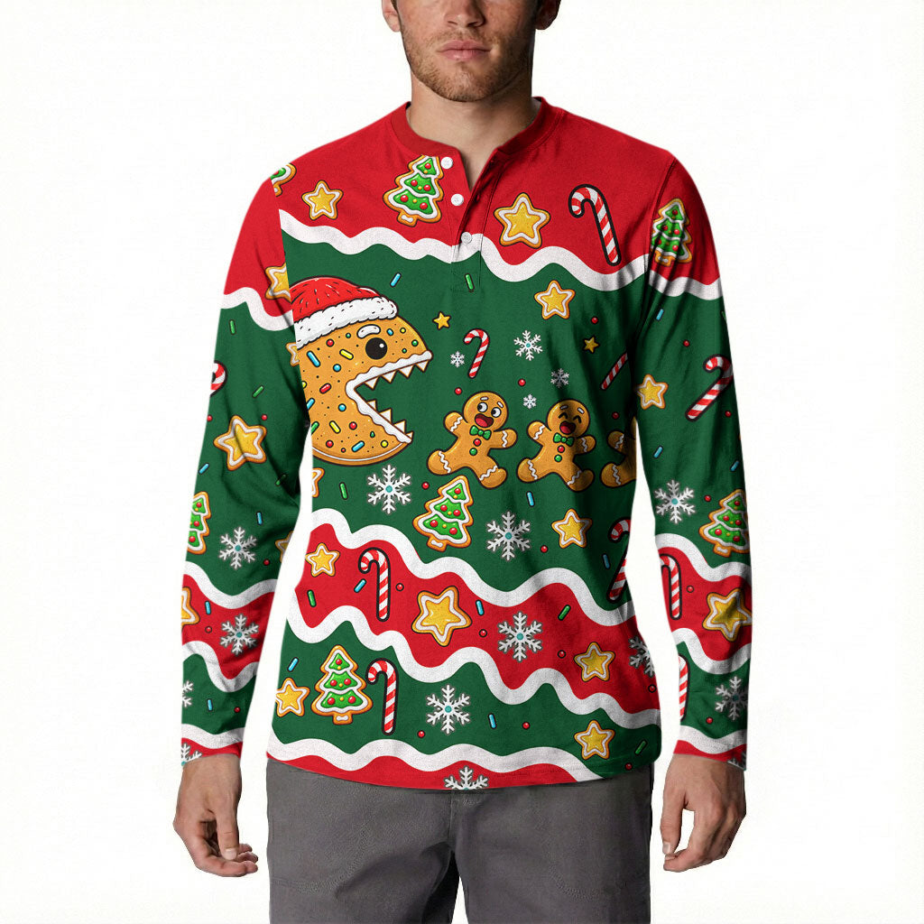 Gingerbread Cookies Christmas Button Sweatshirt Cute Arcade Game Candy Cane Merry Christmas