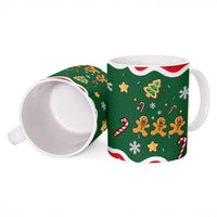 Gingerbread Cookies Christmas Ceramic Mug Cute Arcade Game Candy Cane Merry Christmas