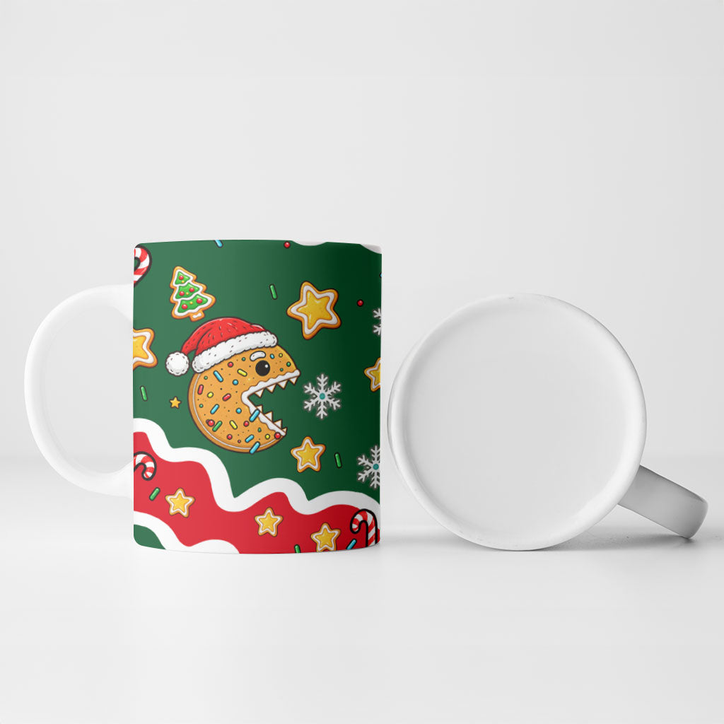 Gingerbread Cookies Christmas Ceramic Mug Cute Arcade Game Candy Cane Merry Christmas