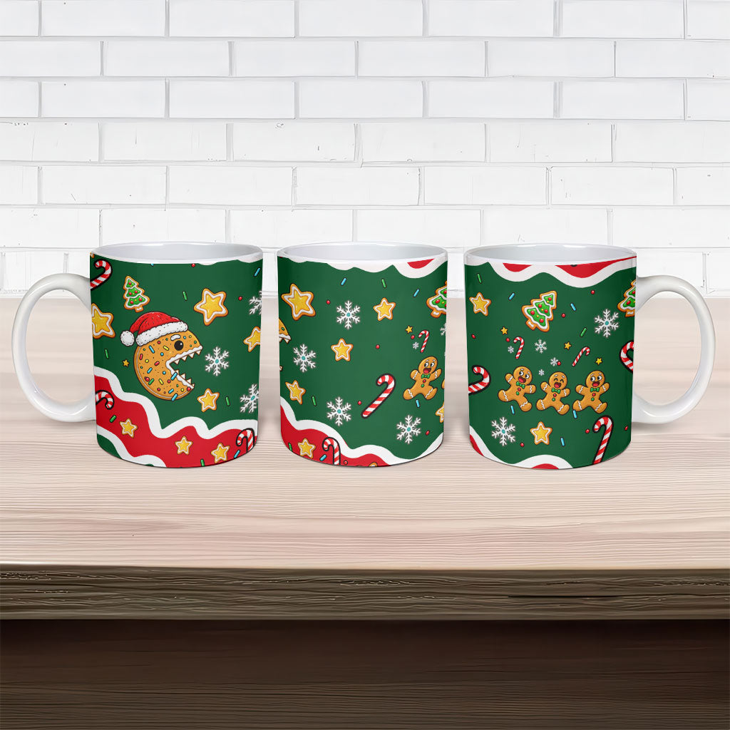 Gingerbread Cookies Christmas Ceramic Mug Cute Arcade Game Candy Cane Merry Christmas