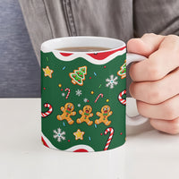 Gingerbread Cookies Christmas Ceramic Mug Cute Arcade Game Candy Cane Merry Christmas