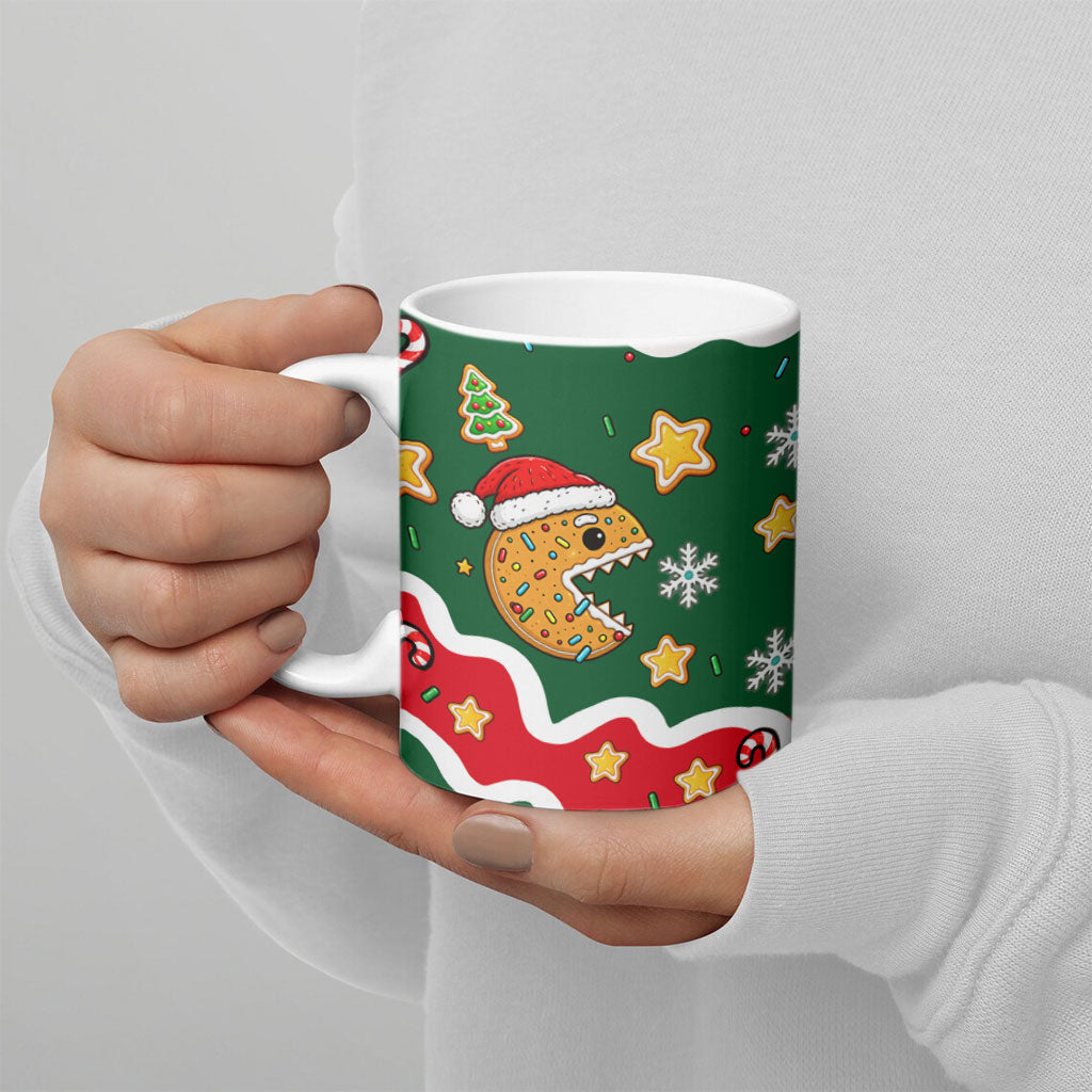 Gingerbread Cookies Christmas Ceramic Mug Cute Arcade Game Candy Cane Merry Christmas