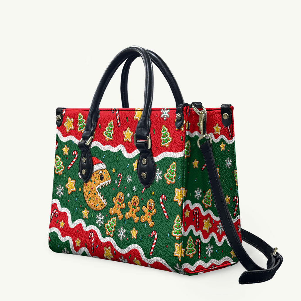 Gingerbread Cookies Christmas Leather Bag Cute Arcade Game Candy Cane Merry Christmas