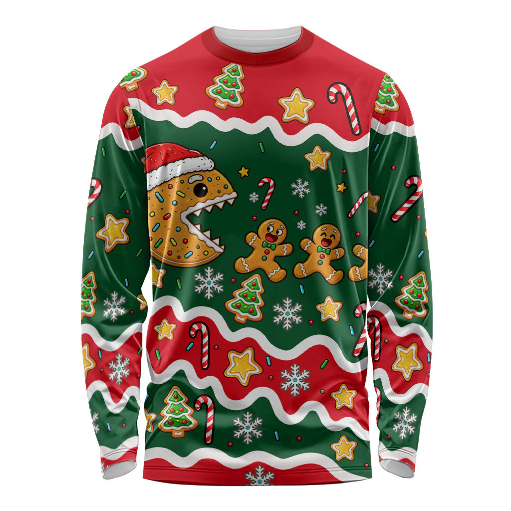 Gingerbread Cookies Christmas Long Sleeve Shirt Cute Arcade Game Candy Cane Merry Christmas