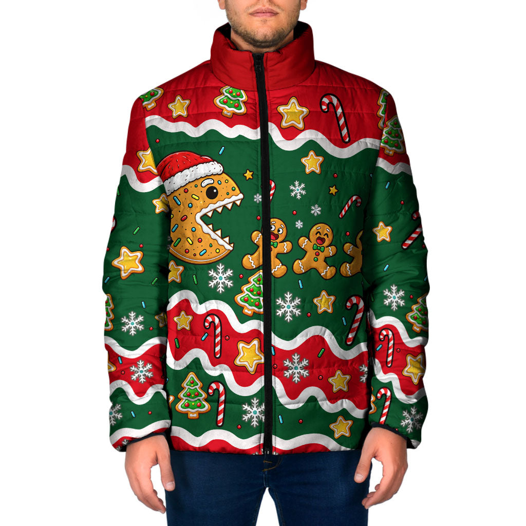 Gingerbread Cookies Christmas Padded Jacket Cute Arcade Game Candy Cane Merry Christmas